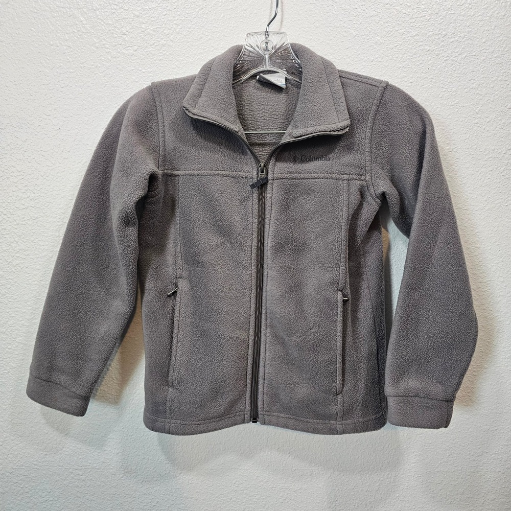 Columbia Kids Gray Full Zip Steens Mountain Fleece Jacket Size Small 8